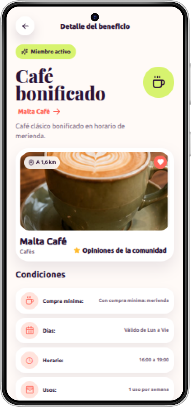Detalle de beneficio en la app hoy pinta